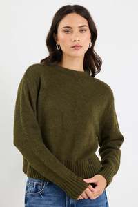 BY ROSA Huddle High Neck Khaki Knit