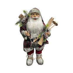 Sanats: Standing Santa in Tartan Jacket - Large