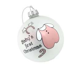Tree Decorations: Baby's First Christmas - Pink