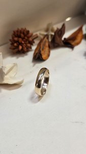Products: Handcrafted 9ct Yellow Gold Half-Round Band - - The Chunky Jeweller
