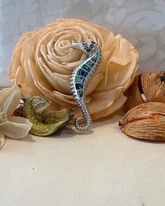 Products: Sterling Silver Seahorse Pendant wit Paua inlay - The Chunky Jeweller