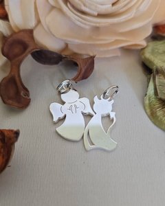 Products: Sterling Silver Angel & Devil Share Pendant - Symbolic Jewelry Gift - The Chunky Jeweller