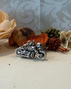 Products: Sterling Silver Oxidized Skeleton Motorcycle Pendant - The Chunky Jeweller