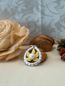 Elegant Sterling Silver Pendant with Gold Leaf and Pearl - The Chunky Jeweller