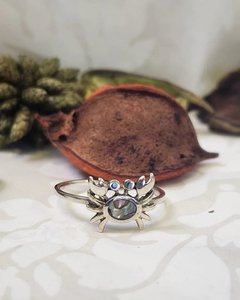 Sterling Silver Crab Ring with Paua - The Chunky Jeweller