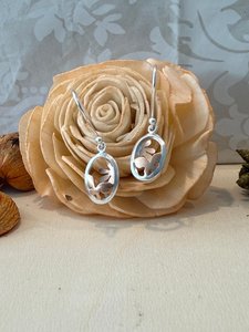Elegance Leaf Harmony Earrings - Sterling Silver with Rose Gold Leafs - The Chunky Jeweller