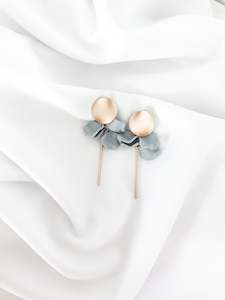 Willow Collective: Petite Petal Earrings - Grey and Gold