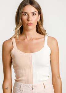 BLOCK NEVA TANK - PEACHY/CREAM