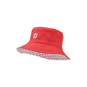 2024 FootJoy Women's Reversible Bucket Hat - Red/Gingham