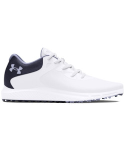Shoes: 2024 Under Armour Women's Charged Breathe 2 Shoes - White/Midnight Navy/Celeste