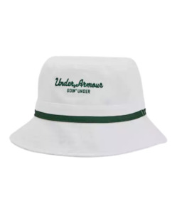 2025 Under Armour Unisex Driver Golf Bucket Hat - White/Forest Green