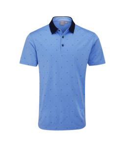 Mens Apparel: 2025 Ping Men's Jared Polo - Cornflower Blue/Navy