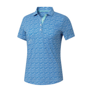 Products: 2025 FootJoy Women's Floral Print Short Sleeve Shirt - Aqua/White