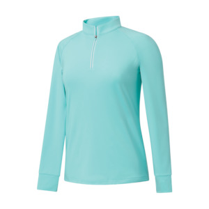 Products: 2025 FootJoy Women's 1/4 Zip Dot Jacquard Midlayer - Aqua
