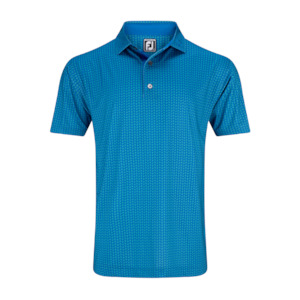 2025 FootJoy Men's Leaf Print Polo - Emerald / Blue