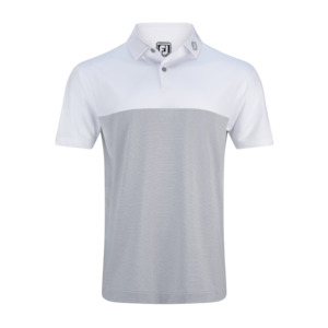 Footjoy: 2025 FootJoy Men's Lisle Tonal Block Polo - White