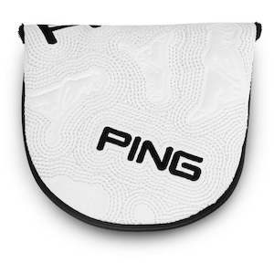 Ping Headcovers: Ping Icon Mallet Putter Headcover - White