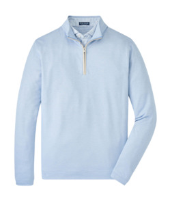 Peter Millar: 2025 Peter Millar Men's Albatross Cotton Blend Pique Quarter Zip - Angelite