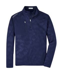 2025 Peter Millar Men's Verge Windowpane 1/4 Zip Pullover - Navy