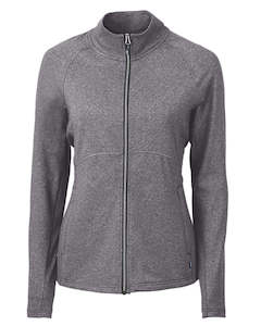 2025 Cutter & Buck Women's Adapt Eco Heather Full Zip - Black Heather