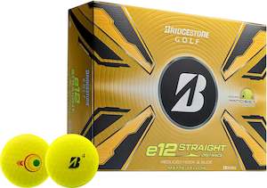 2025 Bridgestone E12 Straight Golf Ball Dozen - Matte Yellow