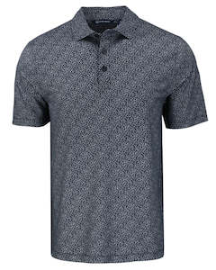 Mens Apparel: 2025 Cutter & Buck Pike Eco Pebble Print Polo - Black/White