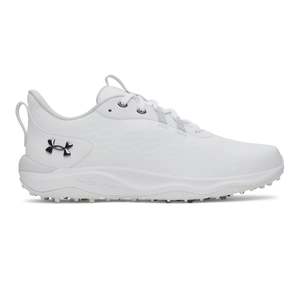 Under Armour Men's Drive Pro 2 Spikeless Golf Shoe - White/White/Metallic Silver