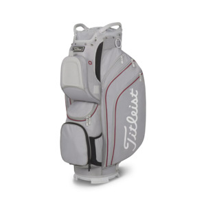 2026 Titleist Cart 15 Golf Bag - Cool Grey/Crimson/White