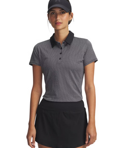 2025 Under Armour Women's Playoff 3.0 Printed Polo - Black/White/Black