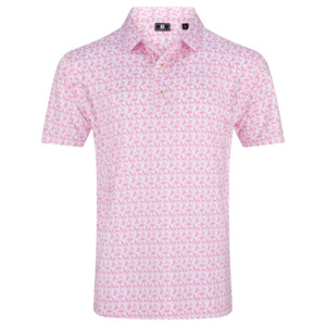 FootJoy Men's Vintage Lisle Polo - White/Magenta