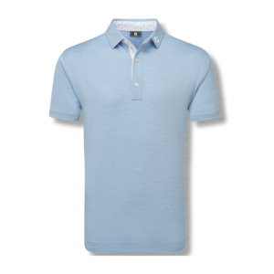 Footjoy: FootJoy Men's Heather Lisle w Trim Polo - Blue Jay