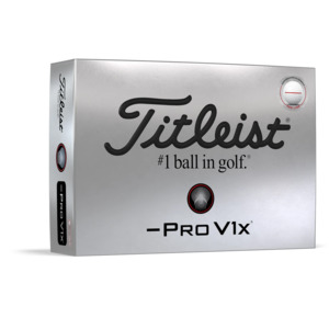 2025 Titleist Pro V1x Left Dash Performance Alignment Golf Ball Dozen - Red Line