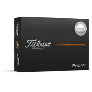 Golf Balls: 2025 Titleist Pro V1 Performance Alignment Golf Ball Dozen - Pink Line