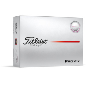 Golf Balls: 2025 Titleist Pro V1x Performance Alignment Golf Ball Dozen - Pink Line