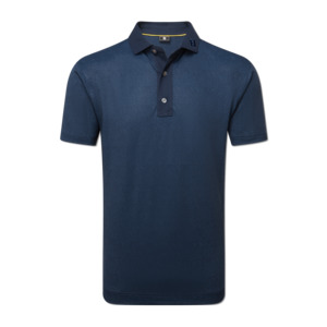 Footjoy Bronte Collection: 2025 FootJoy Men's Etched Texture Print Lisle Polo - Navy