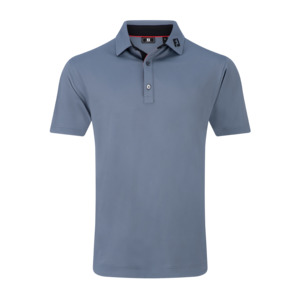 Footjoy Bronte Collection: 2025 FootJoy Men's Pique Polo with Trim - Flint/Black