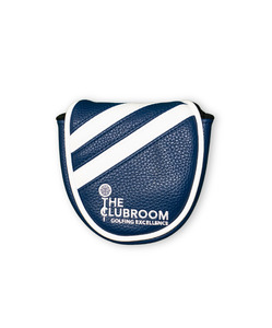 The Clubroom Leather Headcovers: Clubroom Heritage Elite Track Mallet Putter Cover - Navy and White
