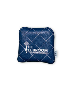 The Clubroom Leather Headcovers: Clubroom Elite Two Tone Vintage Quilt Stitch Mallet Putter Headcover - Navy/White