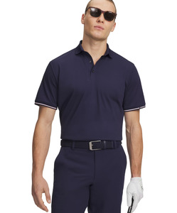 Mens Apparel: Under Armour Men's Drive Pique Polo - Midnight Navy/Prime Pink