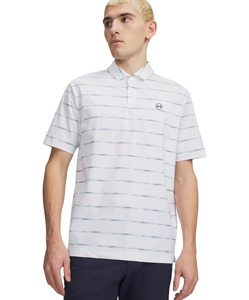Under Armour Men's Drive Chill Printed Polo - White/Blue Haze/Midnight Navy