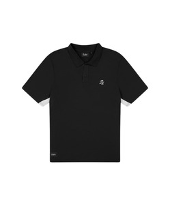 Mens Apparel: Huffer Golf Men's Tech Panel Short Sleeve Polo - Black/Chalk