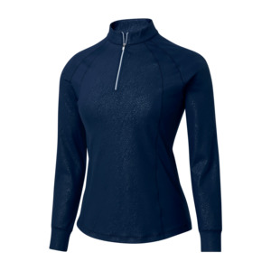 Womens Apparel: 2025 FootJoy Women's Embossed 1/4 Zip - Navy