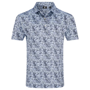 2026 FootJoy Men's Garden Print Lisle Polo - Periwinkle