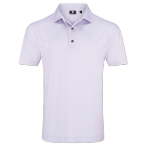 Footjoy: 2026 FootJoy Men's Squiggle Print Lisle Polo - Orchid/Ice Water