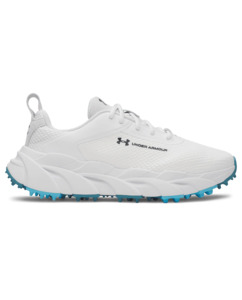 Golf Shoes: Under Armour Women's Halo Hybrid Spikeless Golf Shoe - White/White/Midnight Navy