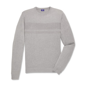 Footjoy: 2026 FootJoy Men's Tonal Block Crewneck Pullover - Heather Grey
