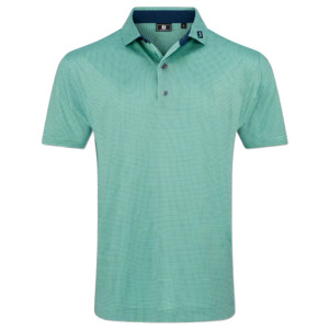 Footjoy: 2026 FootJoy Circle Foulard Lisle Polo - Seafoam/Navy