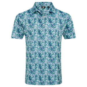2026 FootJoy Men's Garden Print Lisle Polo - Navy