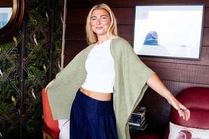 Womens Tops: KOKO Cotton-Bamboo Drape Olive