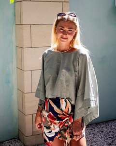 Womens Tops: ARYA Cotton Top Lagoon